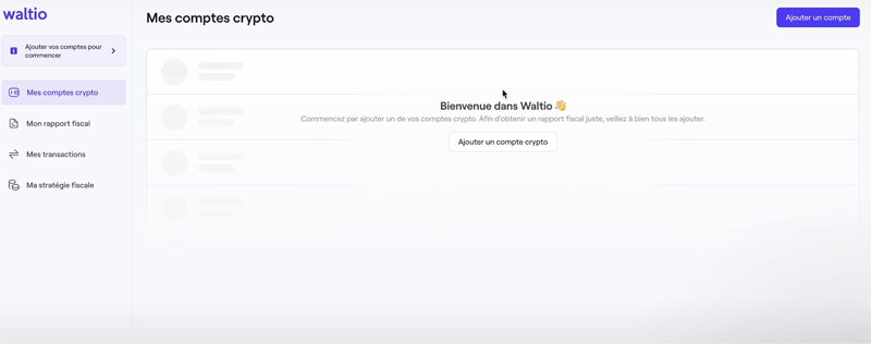 Ajouter un compte Waltio