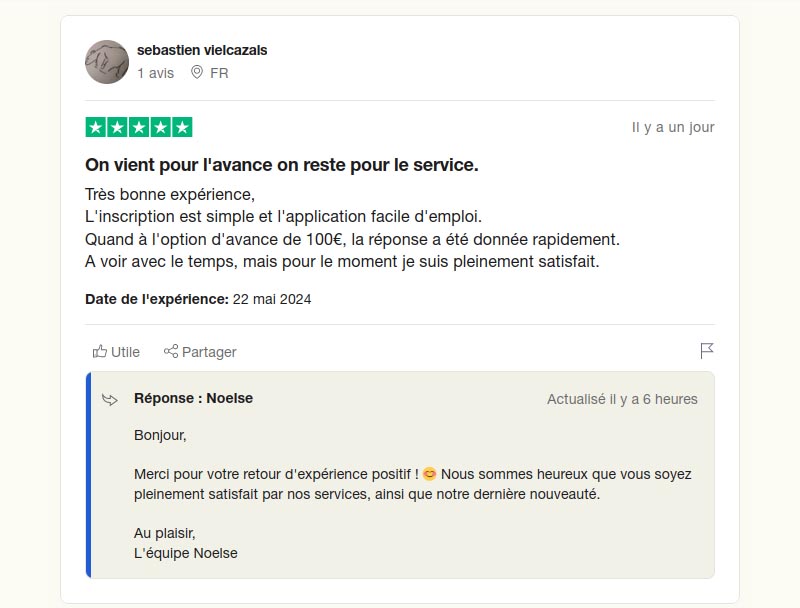 avis positif noelse