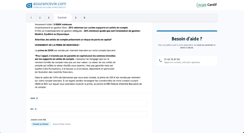 Méthode de paiement Lucya Cardif