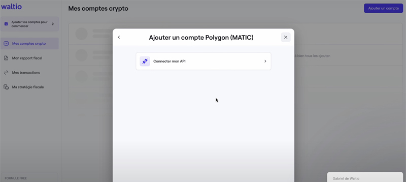 Connecter mon API Waltio