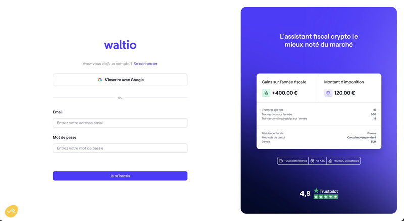 inscription Waltio