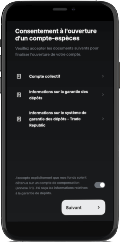 Acceptez les conventions de comptes Trade Republic