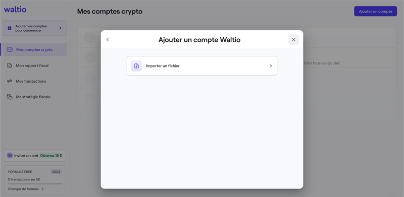 Importer un fichier Waltio