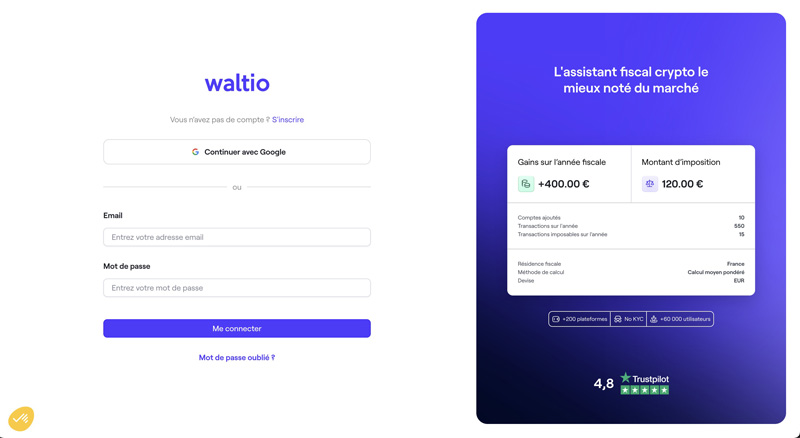 S'inscrire Waltio