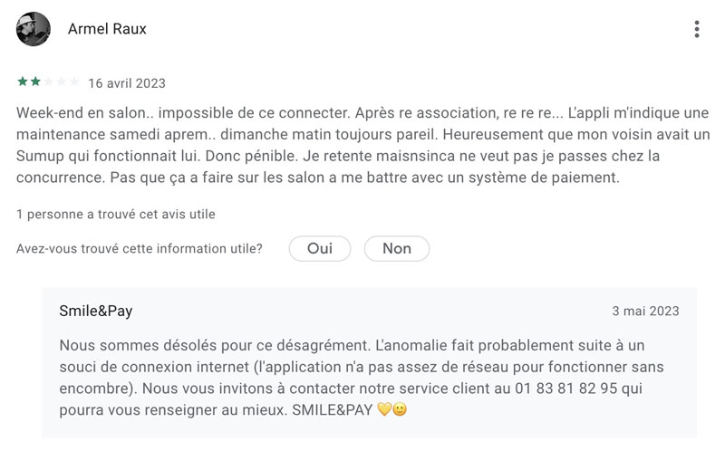 L’avis des clients sur l’application mobile Smile&Pay