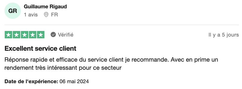 L'avis des clients sur RealT est positif