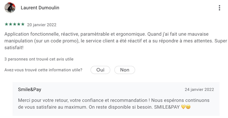 L’avis des clients Smile&Pay