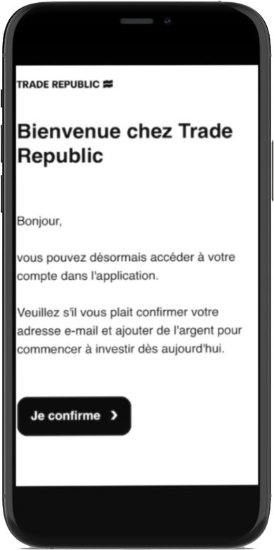 confirmation d’adresse d'inscription Trade Republic