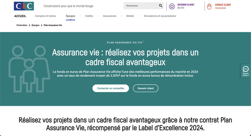 L’assurance vie CIC