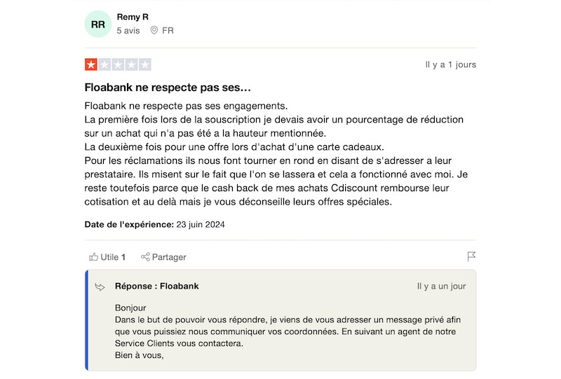 d'avis négatif floabank