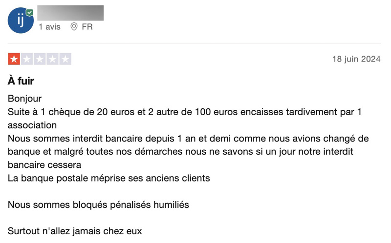 l'avis clients la Banque Postale