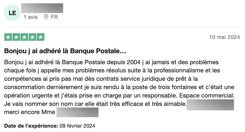 avis positif la Banque Postale