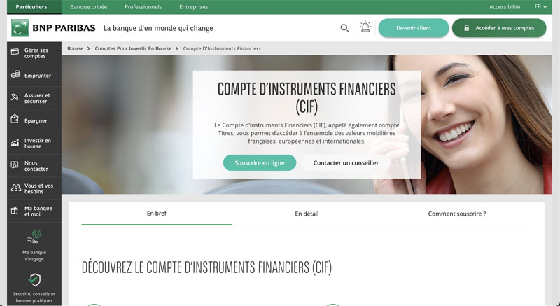 Le CTO (CIF) BNP Paribas