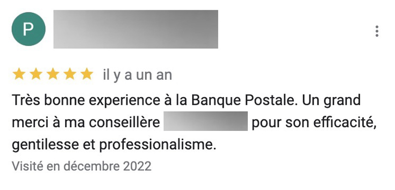 client avis échanges avec sa conseillère la Banque Postale