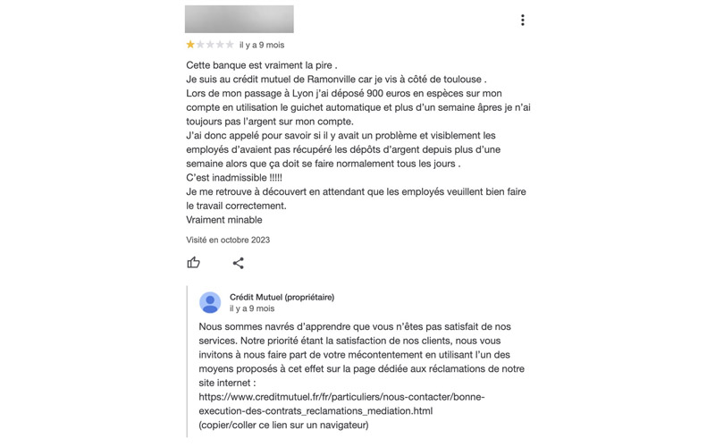 Crédit Mutuel service client avis négatifs