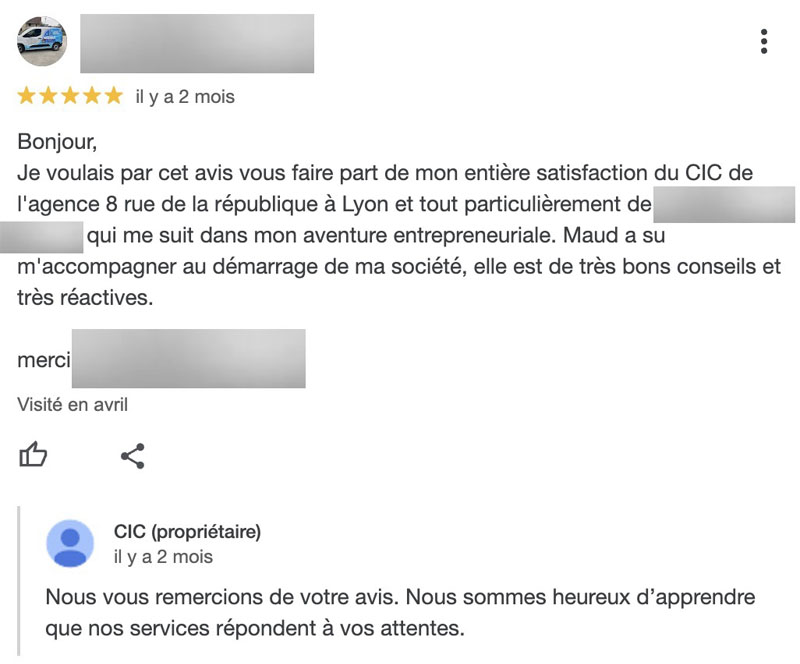 CIC service client avis positifs