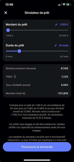 Simulateur prêt Revolut