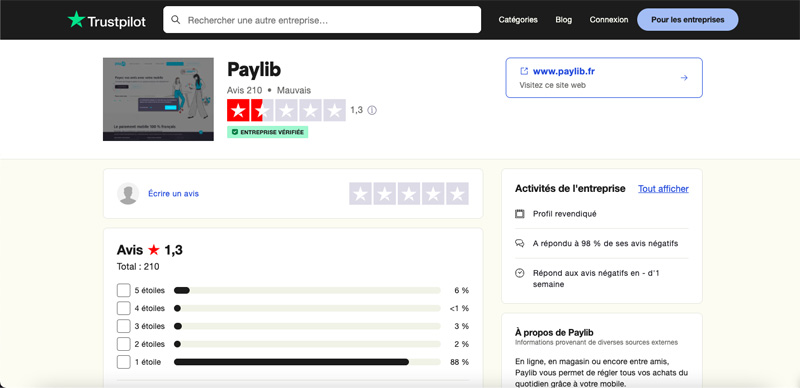 L’avis des clients de Paylib