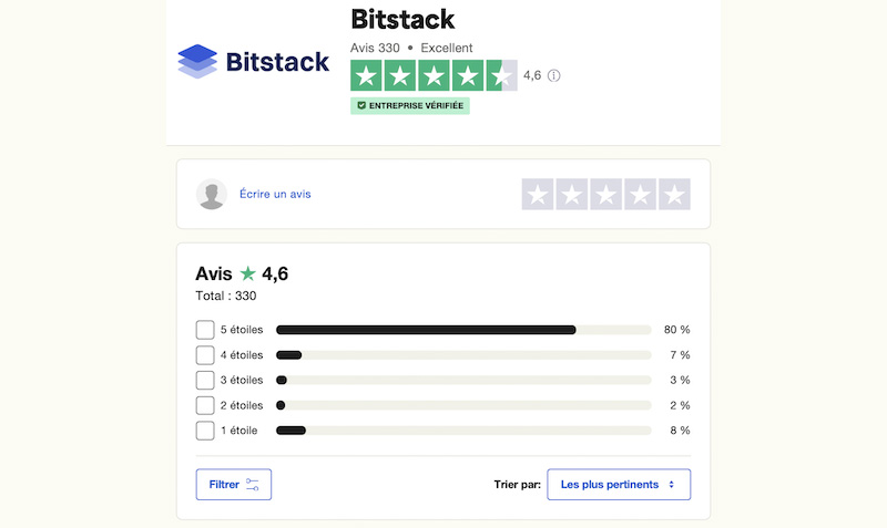avis trustpilot bitstack