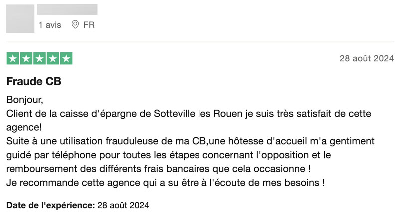 caisse d'épargne opinion positif
