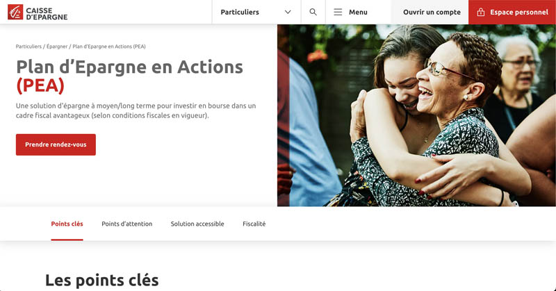 caisse d'épargne pea