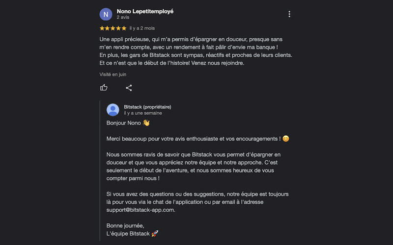 exemple avis positif bitstack