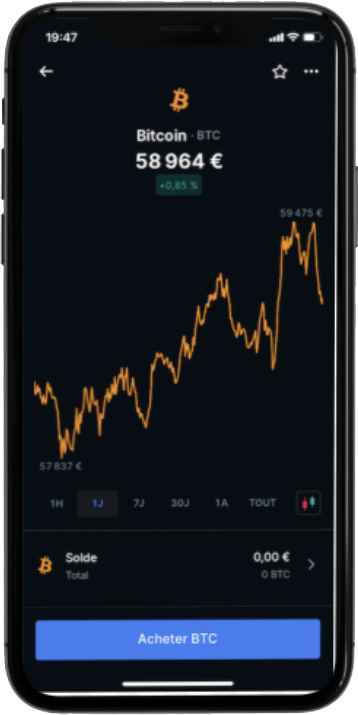 Bitcoin sur l'application Bitvavo
