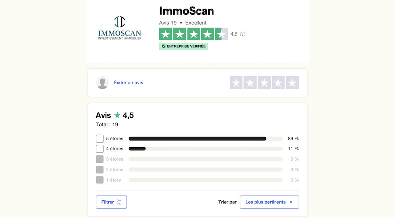l’avis des clients sur Immoscan