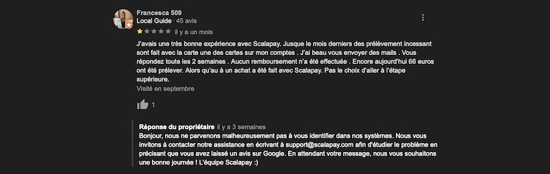 cliente insatisfaite Scalapay