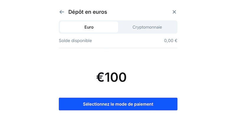 déposer des fonds sur Bitvavo