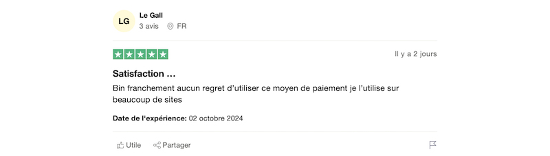 exemple avis positif Scalapay