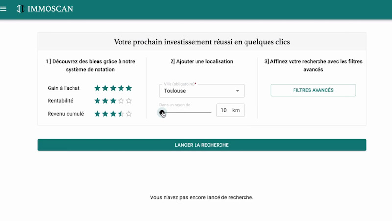 filtres simplifiés Immoscan