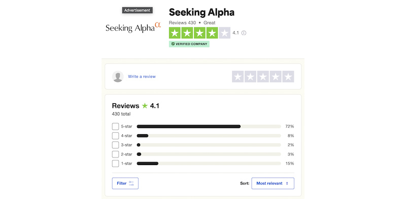 L’avis des clients sur Seeking Alpha