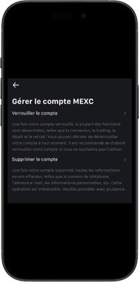 clôturer un compte chez mexc