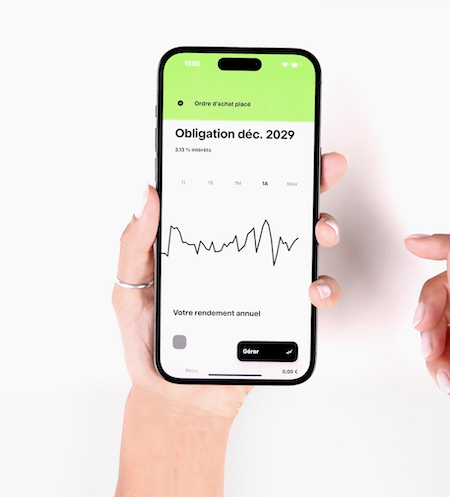Interface de l'application mobile Trade Republic