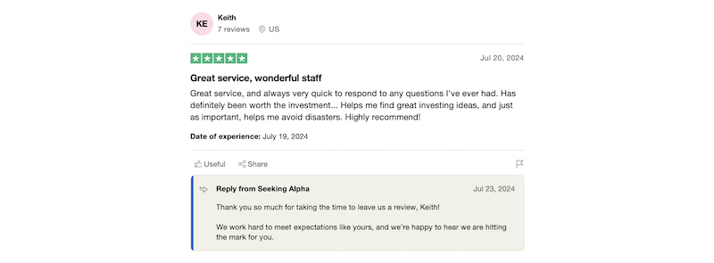 service client Seeking Alpha