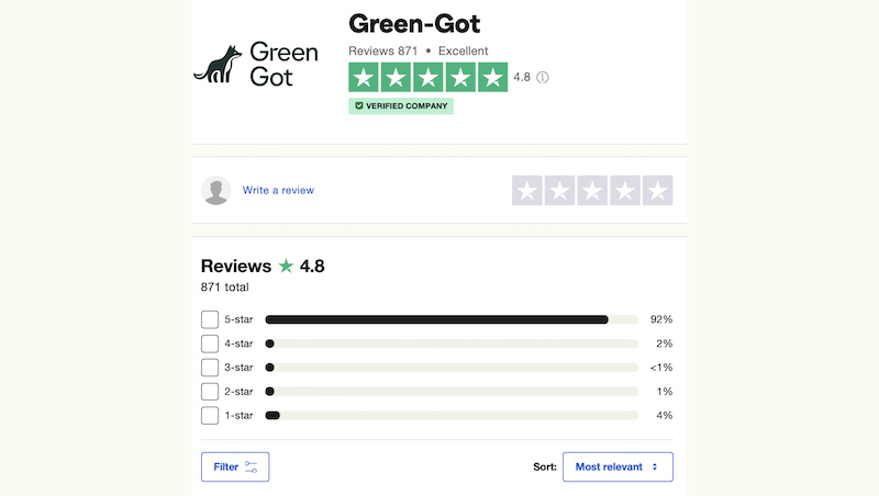 trustpilot avis green got
