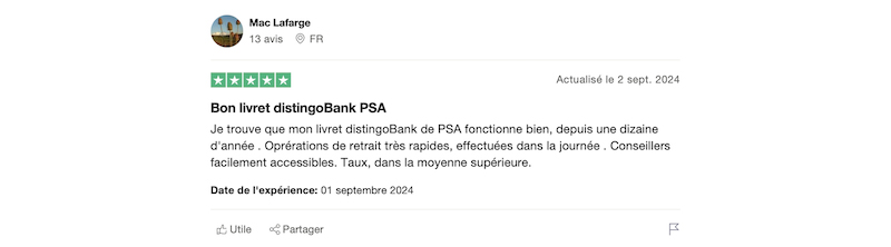 exemple d'avis positif sur Distingo