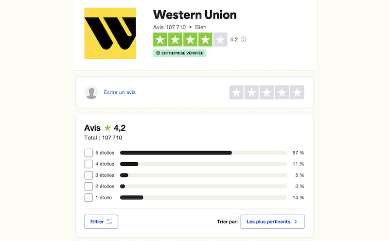 L’avis des clients sur Western Union