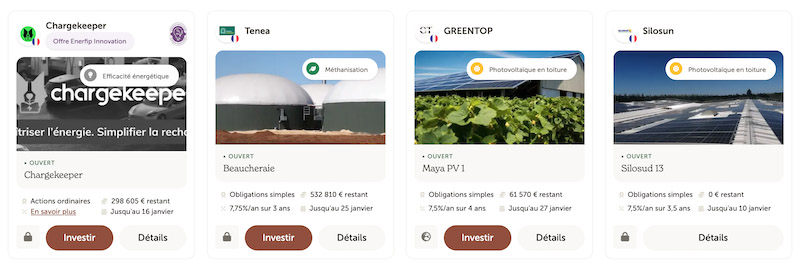 Les projets verts proposés par Enerfip