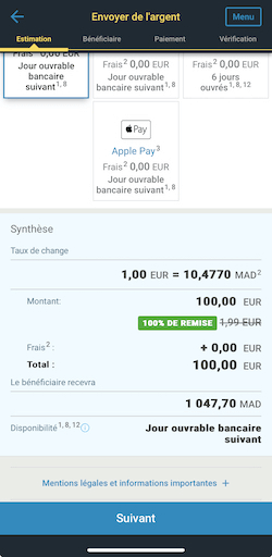 l’application mobile Western Union