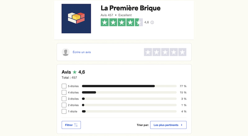avis des clients et anciens clients La première brique