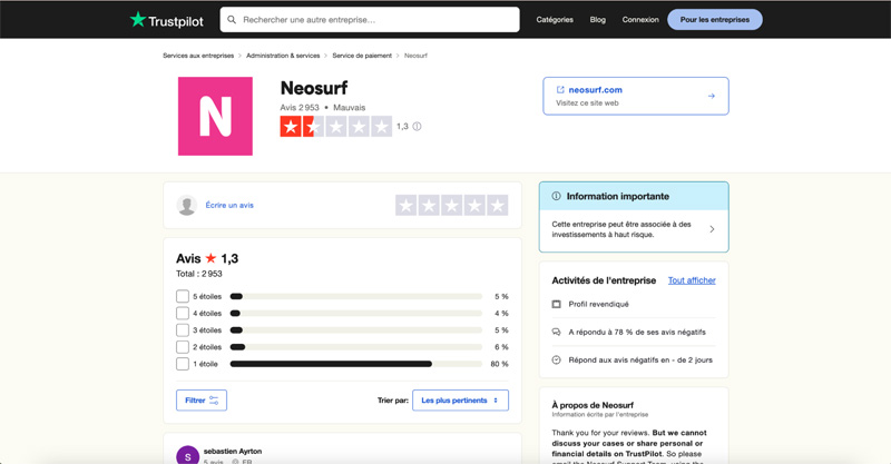 Des avis client mitigés