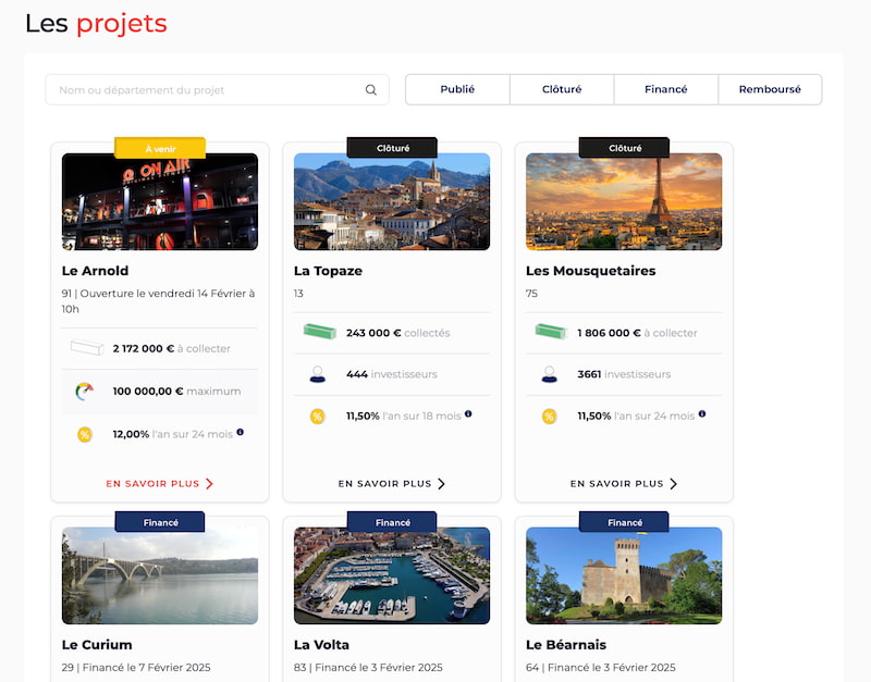 Une interface projets claire et pratique La Première Brique