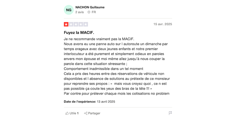 client insatisfait macif assurance auto