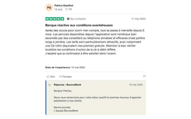 avis positif ultim boursobank