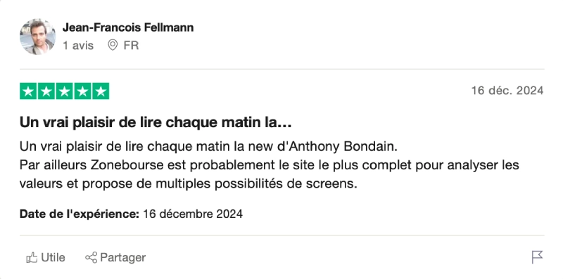 retour client positif 1 zone bourse